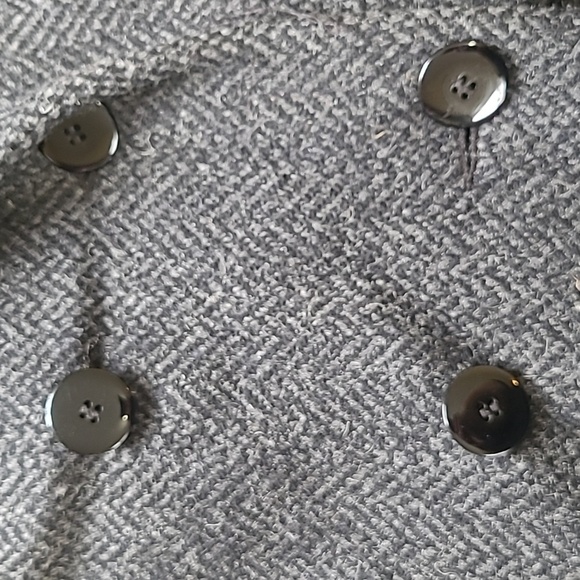 Vintage Kristen Blake Black and Grey Herringbone Union Made Wool Coat - Size 16 - Picture 4 of 10